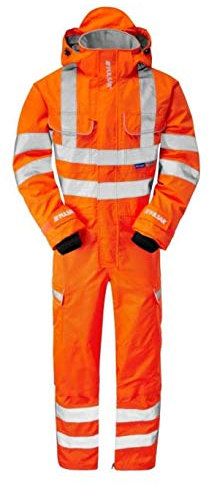 Pulsarail Foul Weather Coverall, XL, Hi-Viz Orange