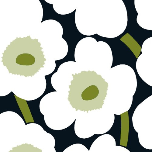 Marimekko Unikko Papierservietten Cocktail Schwarz