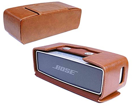 TUFF LUV Compatible with Bose Soundlink Mini 1&2 - Vintage Genuine Leather Travel Case - Brown