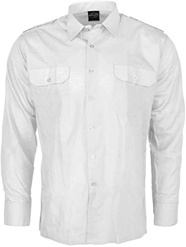 Mil-Tec Mixte Chemise À Manches Longues-10931007 Blouse, Blanc, XXL EU