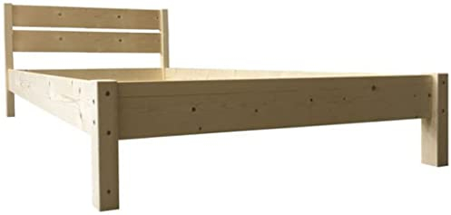 LIEGEWERK Massivholzbett 2K Bett mit hohem Kopfteil Holz Holzbett 120x200 cm Bettrahmen Bettgestell (120cm x 200cm)