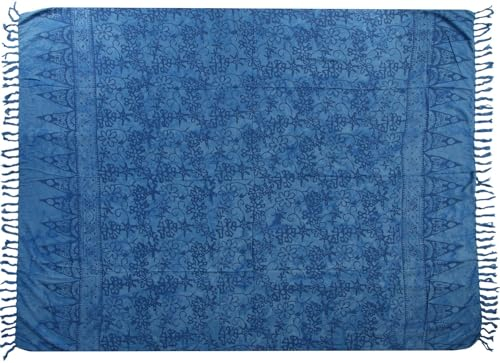 Wogeka Sarong – Blickdichtes luftiges Strandtuch in Blau Hellblau für Damen & Herren als Pareo Wickelrock Cover Up Strandkleid Wrap für den Strand 56