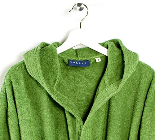 Caleffi – Peignoir Bain Homme et Femme en 100% coton, doux, absorbant et respirant, avec capuche, ceinture et poches – Parfait pour la salle de bain, le spa ou le sauna - Robe Chambre Femme