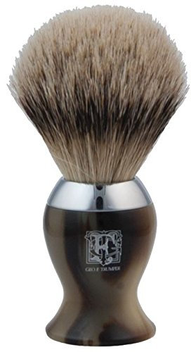 Geo F Trumper Simulated Horn & Chrome Super Badger Hair Shaving Brush