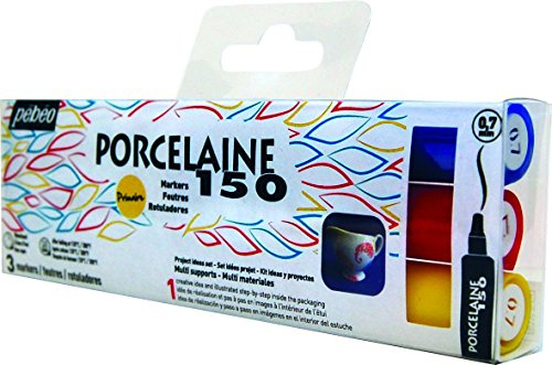 Pébéo Porcelain Set of 3 – Assorted Primary Colours Tips
