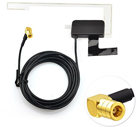 Eightwood DAB Car Aerial DAB+ Replacement SMB Plug Digital Car Radio Aerial Antenna 3 Meters Glass Windscreen Mount for Pioneer Clarion Alpine