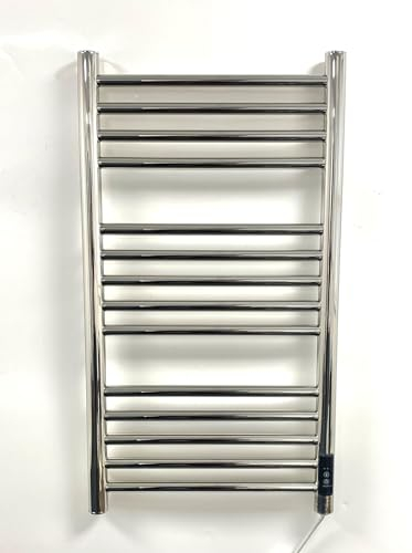 Greened House Radiador Toallero Eléctrico Baño – Toallero Eléctrico en Acero Inoxidable, Acabado Espejo, Serie Siena, Montaje en Pared, 720x400mm