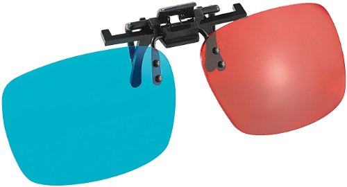 Somikon 3D Brille Brillenträger: 3D-Aufsatz für Brillenträger, Anaglyphen-Technologie, Rot/Blau (3D Brillenaufsatz, Brillenclip, Brillenclips)