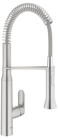 GROHE K7 | Küchenarmatur - Einhand-Spültischbatterie, DN 15 | mittelhoher Auslauf, Profibrause | SuperSteel | 31379DC0