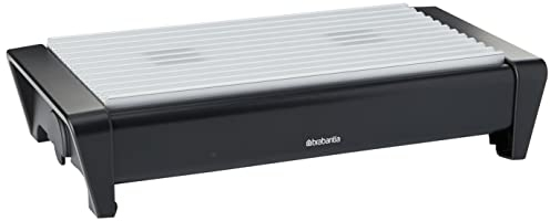 Brabantia 477140 Food Warmer, 2 Burner - Matt Black with Grey Grill, 40 x 20 x 10 cm