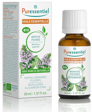 Puressentiel – Huile Essentielle Menthe poivrée BIO – Contribue au confort digestif – 100% pure et naturelle – HEBDD – Mentha x piperita – 30 ml