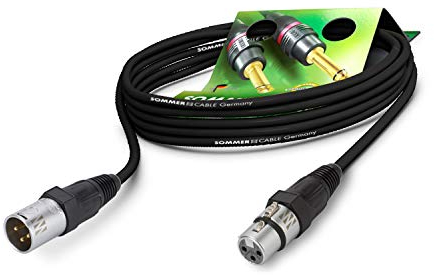 Sommer Cable GA1B-0100-SW-SW XLR Anschlusskabel [1x XLR-Buchse 3 polig - 1x XLR-Stecker 3 polig] 1.00 m Schwarz