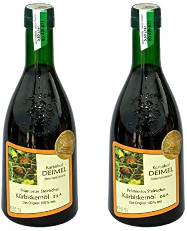Kürbishof DEIMEL Steiermark/Austria - Value Pack 2 x 500ml - Original Styrian pumpkin seed oil from Austria