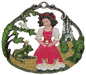 DECO DIRECT Zinnfigur Märchen Froschkönig, H: 6 cm, handgegossen aus Zinn 93% (ohne Bleizusatz!), beidseitig handbemalt