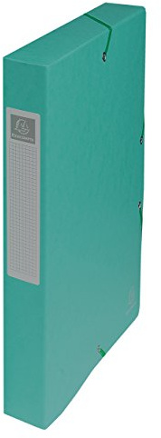 Exacompta 50403E 8er Pack Premium Sammelboxen Aufgebaut mit Gummizug 40 mm breit aus extra starkem Colorspan-Karton mit Rückenschild für DIN A4 Archivbox Heftbox Dokumentenbox Sammelmappe grün