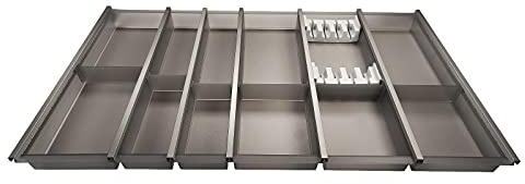 SOTECH 90er Cuisio Besteckeinsatz graphit transluzent mit Messerblock Besteckkasten Schubladeneinsatz