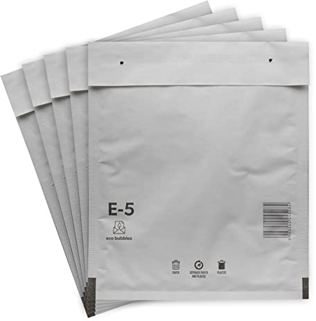 100 Versandtaschen Luftpolsterumschläge haftklebend Luftpolsterversandtaschen Luftpolstertaschen Gr. E/5 E5 weiß (240mm x 275mm) Umschläge gepolstert Polsterumschlag Taschen