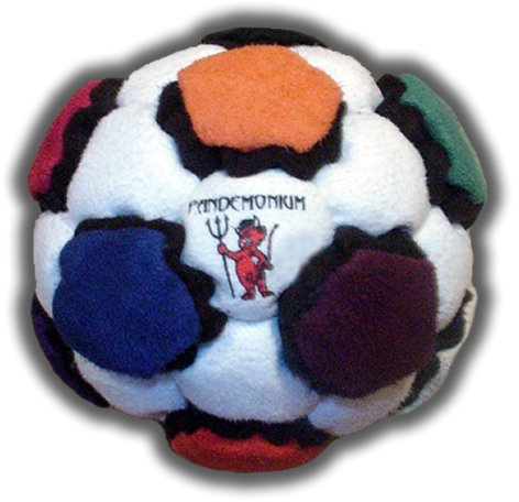 Pandemonium Footbag Prometheus Hacky Sack Pro Bag Pellets & Eisen mit einem Gewicht von 60 g, 44 Paneele