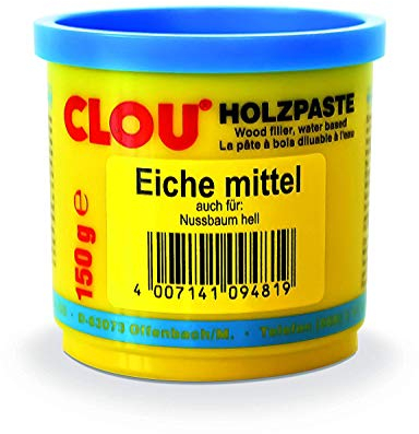 Clou Holzpaste zum Reparieren und Auskitten von Holzschäden eiche mittel, 150g: gebrauchsfertige Paste geeignet für den gesamten Innenbereich