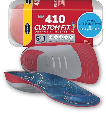 Dr. Scholl’s Custom Fit Orthotics 3/4 Length Arch Support Shoe Inserts - Plantar Fasciitis Relief Insoles for Men and Women, Immediate All-Day Total Lower Body Pain Relief, FSA HSA Eligible, CF410