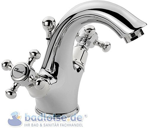 AQVAZONE AQVARETRO I Waschtischarmatur Zweigriff Nostalgie-Design Messing chrom