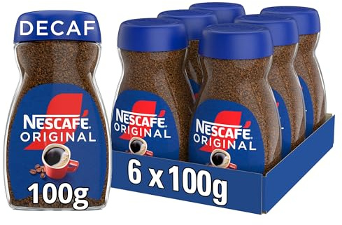 NESCAFÉ Original Decaf Instant Coffee 100g, Rich Aroma, Full and Bold Flavour (Pack of 6)