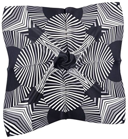 nella-mode CHIC & ELEGANT: Einstecktuch, Nickituch, Tuch, Halstuch in Schwarz Weiss Grau, 53x53 cm, modernes Design für Damen und Herren