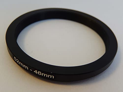 vhbw Anillo Adaptador Step Down de 52 mm a 46 mm para Objetivo de la cámara - Adaptador de Filtro, Metal, Negro