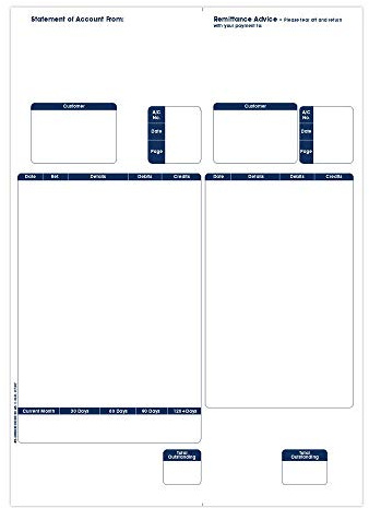Custom Forms Sage 1-Part Statement/Remittance Advice Forms (Pack of 500)