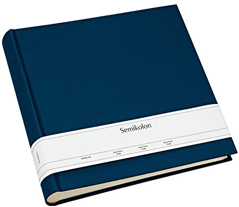 Semikolon 351040 Foto-Album Classic XLarge - 32 x 31 cm, 130 Seiten cremefarben, für 260 Fotos - marine blau