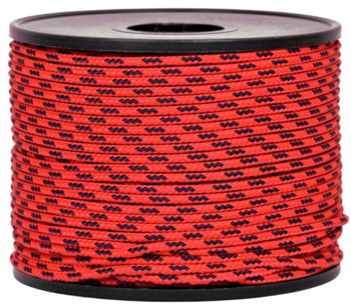 Corderie Italiane 006040835 Treccia Sky Cordino Intrecciato, Rosso/Blu, 2 mm, 100 mt