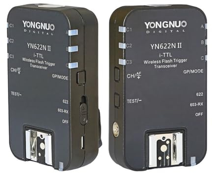 YONGNUO YN622N II Wireless TTL Blitzauslöser, mit High-Speed Sync HSS 1/8000 kompatibel mit Nikon Kamera