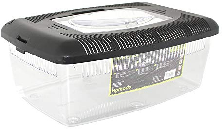 Komodo Plastic Terrarium, Plastic Vivariums, Reptile Habitats, Terrariums for Reptiles, Vivariums for Reptiles, Habitats for Reptiles ,Black,39cm x 25cm x 16.5cm
