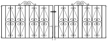 STIRLING Scroll Driveway Gates 2743mm (9ft) GAP x 914mm High Galvanised Wrought Iron Metal gate ST16ZP