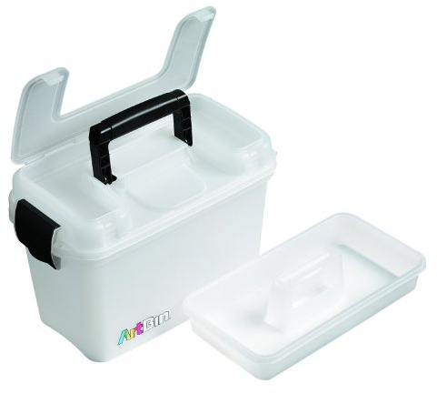 ArtBin 8408AB Sidekick Carrying Case, Portable Art & Craft Organizer with Handle, [1] Plastic Storage Case, Translucent, 8408AB