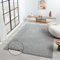 VIMODA Teppich Prime Shaggy Hochflor Einfarbig Grau Weich für Wohnzimmer, Schlafzimmer, küche, Maße:Ø 80 cm Rund