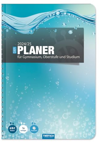 Trötsch Gymnasialplaner Blue Water 24/25: Planer Schülerkalender Hausaufgabenheft Timer für die Oberstufe