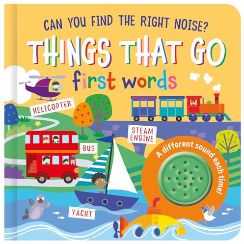 North Parade Publishing Things That Go Sound Book, First Words Transport Book with Button Sounds, Ages 3-7 Years