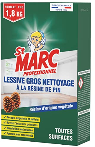ST MARC Poudre LESSIVE A LA RESINE DE PIN PROFESSIONNEL 1,8 KG, Non parfumé