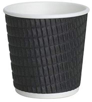 We Can Source It Ltd - 4oz (120ml) Black Ripple Espresso Takeaway Cups x 100
