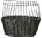 TRIXIE dog basket for the front of the bike up to 5 kg 50 × 41 × 35 cm - woven dog bike basket for the handlebars - in a chic wicker look with plastic grille, 2818
