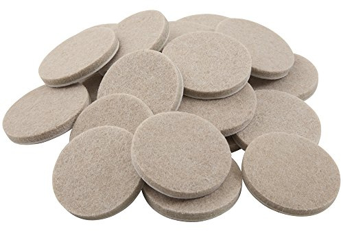 SoftTouch 1.5 Round Reusable Felt Furniture Sliders for Hard Surfaces, Noise-Reducing Adhesive Furniture Moving Pads for Beds, Sofas, Dressers, Set of 24, Beige