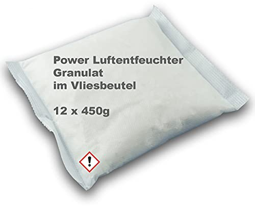 Bluecraft - 12x 450g Luft-Entfeuchter Granulat Nachfüllpack im Vliesbeutel für Raumentfeuchter ab 400g ohne Strom