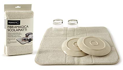 Perfetto 0263C - Scolapiatti in microfibra superassorbente, Colori assortiti, 40 x 50 cm, 1 Pezzo