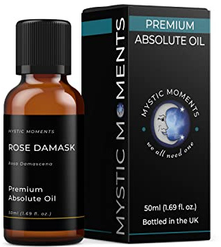 Mystic Moments | Rose Damask Absolute Oil 50ml | Rosa damascena | Sweet Floral Aroma | Medium to Top Note | Solvent Extracted | Natural Perfumery & Skincare Use | Long Lasting & Penetrating Scent