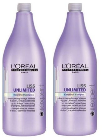 Loreal Liss Unlimited Shampoo 2 x 1500 ml Serie Expert Keratinoil Complex für widerspenstiges Haar
