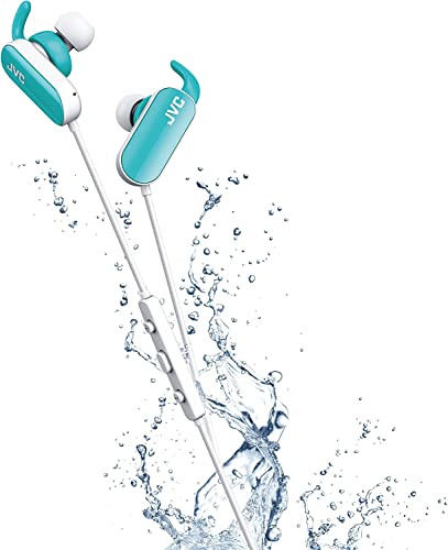 JVC Wireless Headphones Sweat Proof Sports In-Ear Bluetooth Earphones with Built-In Mic and Remote - Blue
