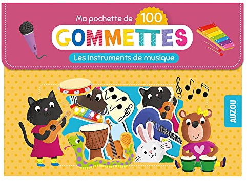 Ma pochette de 100 gommettes - les instruments de musique