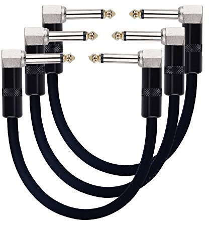 Rayzm Gitarren Klinkenpatchkabel, Geräuschlos für Gitarreneffekte, 6,35 mm Instrument Patch-Kabel für Gitarre/Bass Effektpedale (3er-Pack)