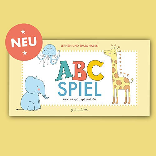 ABC-Spiel mit Tieren und Tiernamen, bestehend aus 52 Karten. Alphabet Memo-Spiel mit Tieren 52-teilig. Gedächtnis Lernspiel für Kinder zum ABC und ... zur Bildpaar Suche: Lernen und Spass haben